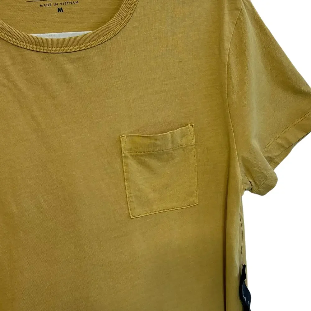 Banana Republic Supima Cotton Authentic Tee NWT Men's Sz M Mustard Yellow Dyed